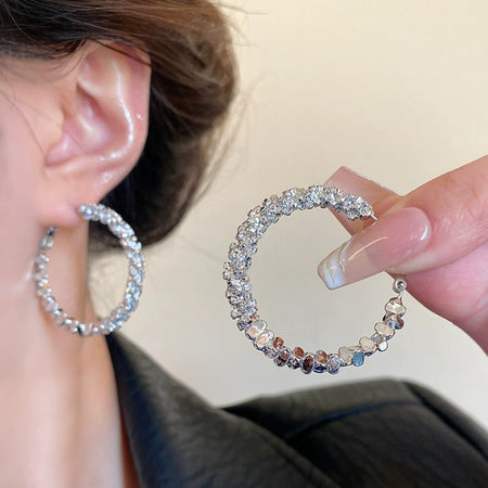 GRANDES BOUCLES D'OREILLE - LUXE ET LÉGÈRES EN ARGENT S935